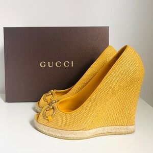 AUTHENTIC GUCCI HORSEBIT WEDGES